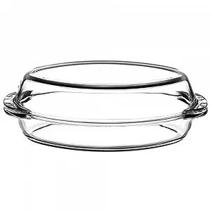 Форма для запікання Borcam овальна зі скляною кришкою 3,6 л - Фото 1