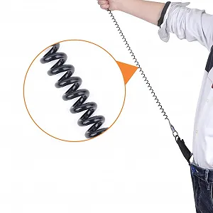 Шнури рибальські еластичні Paracord Lanyard спіральні з карабіном 2 шт. Чорний synthetic.ua - Фото 1