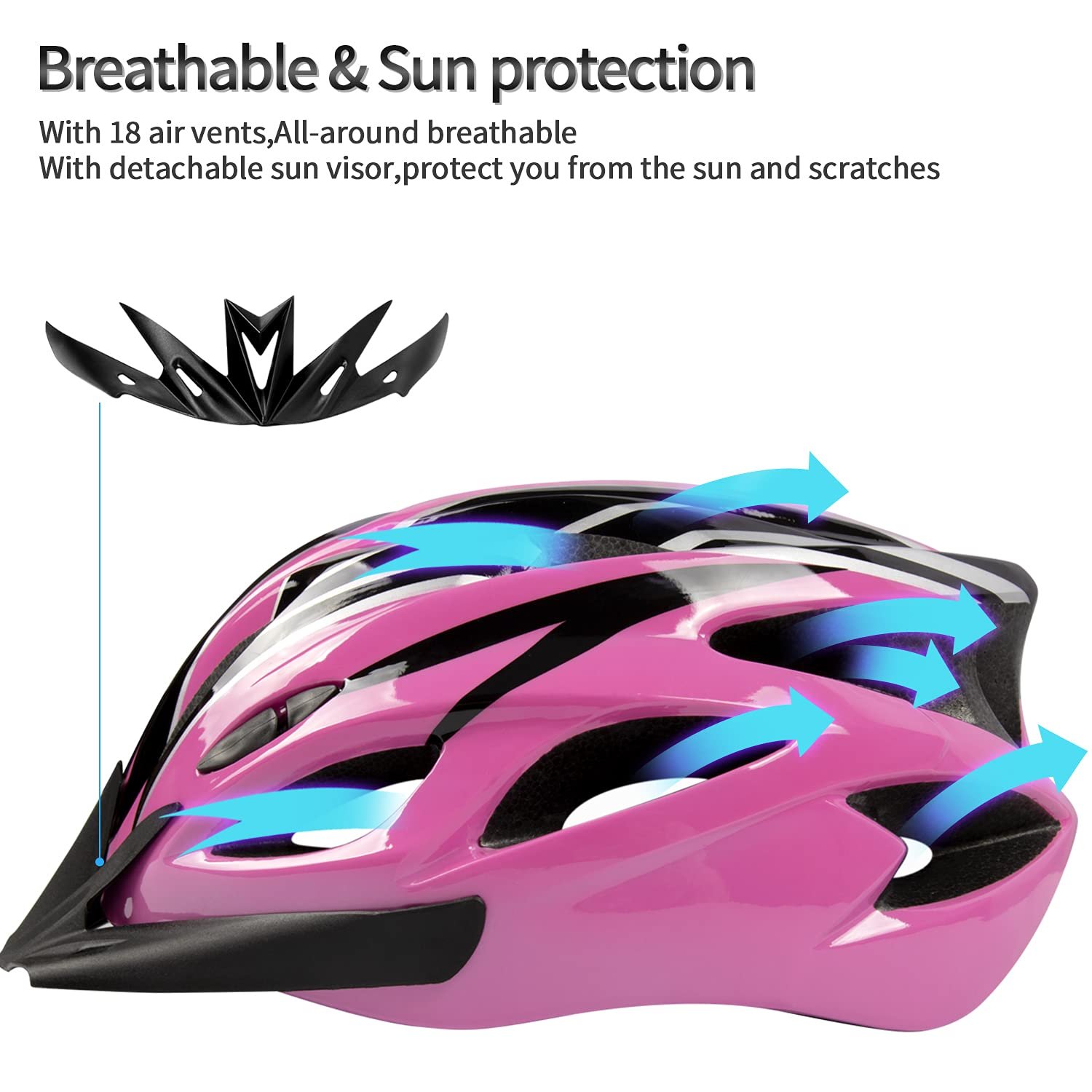 Шолом велосипедний iOutdoor, для дорослих, EPS Body, PC Shell, знімний козирок і підкладка, 56 - 64 см, фото №3