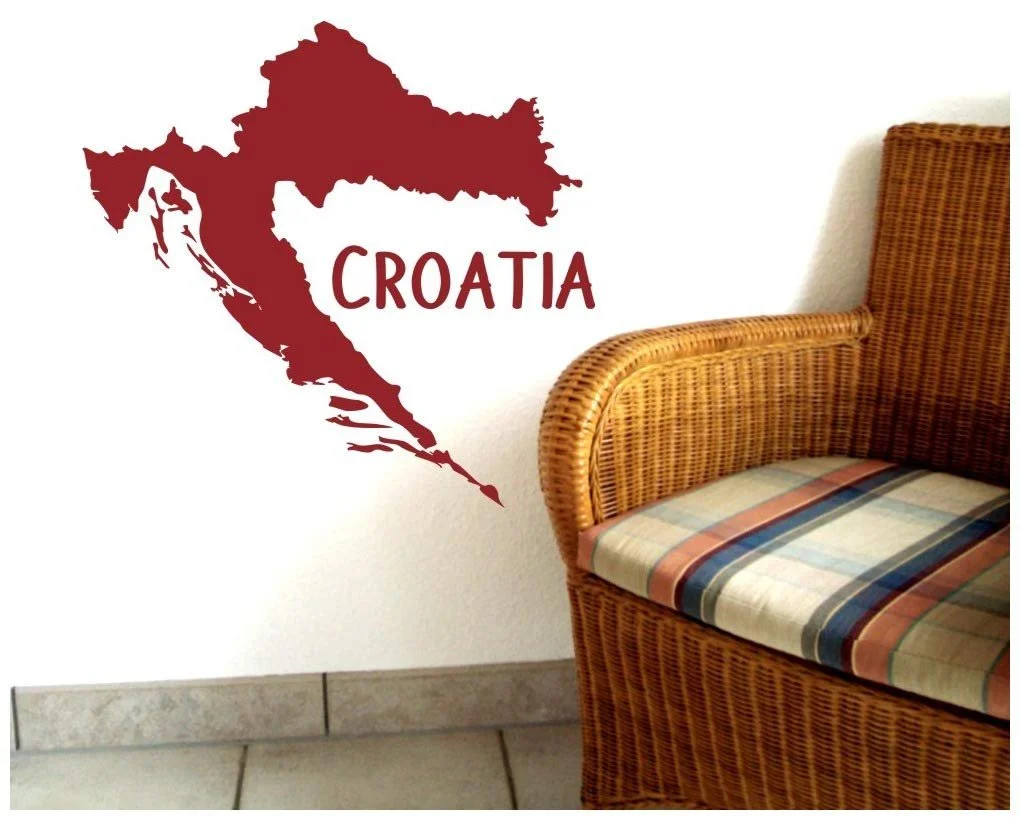 Наклейка на стену Samunshi Croatia 60 x 57 см Black, фото №1