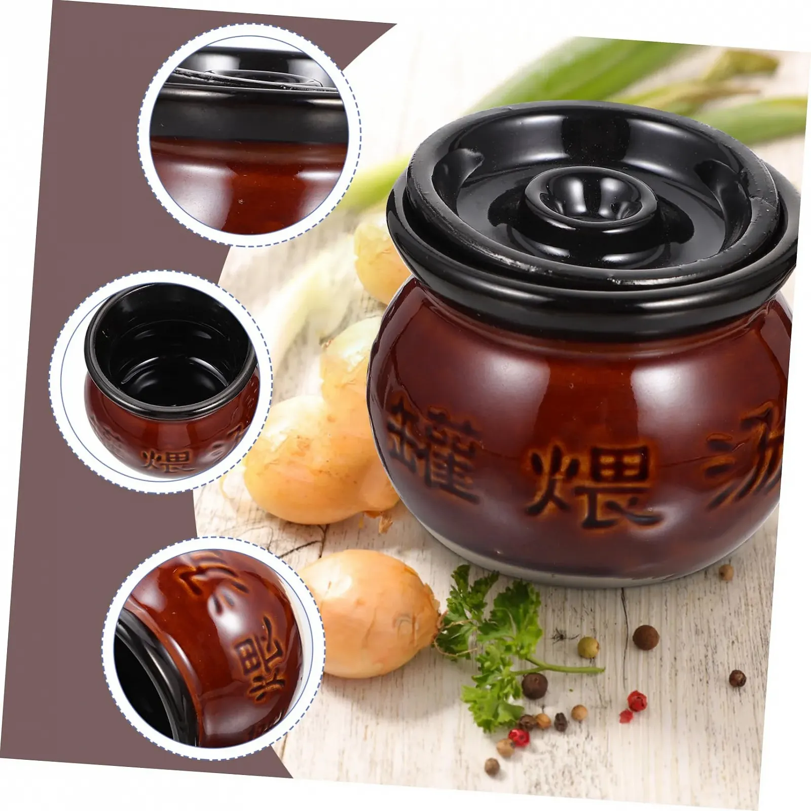 Набір горщиків керамічних 2 шт. термостійкі з ручками, фото №4