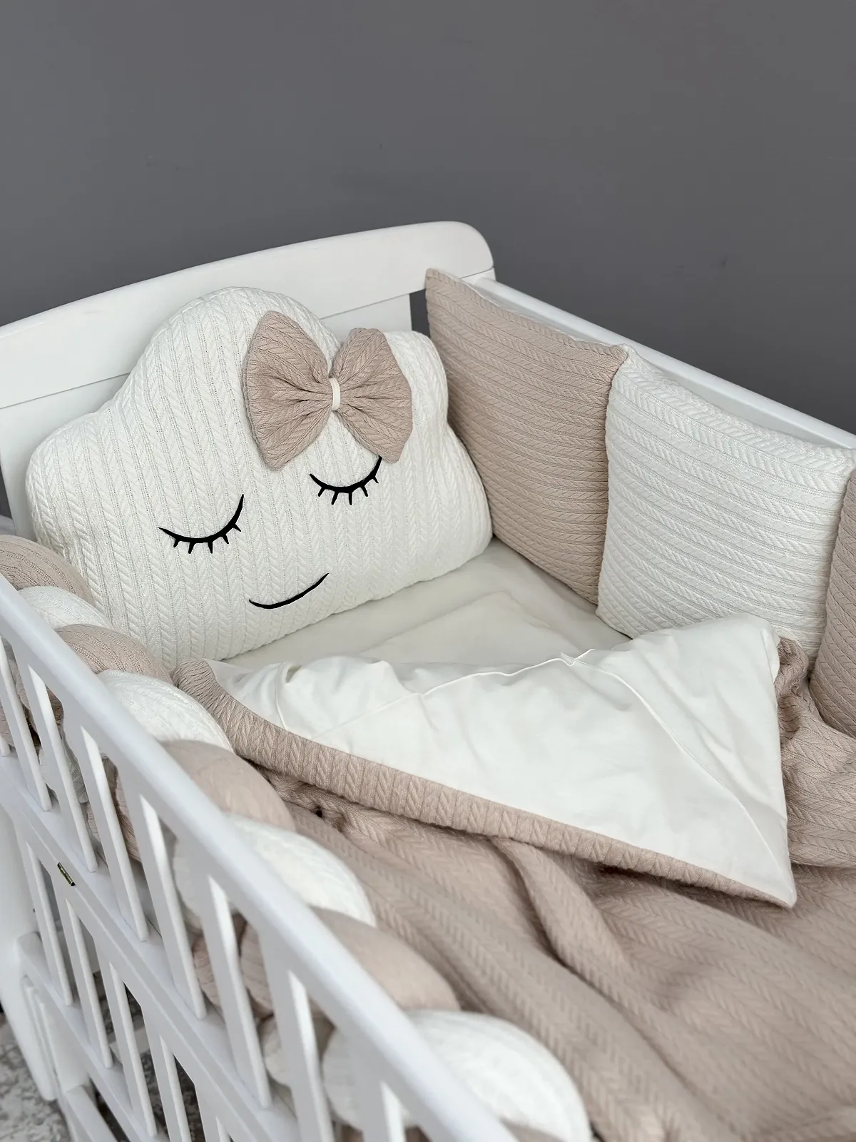 Комплект постільної білизни для новонародженого Сон Хмаринка бежевий, фото №3