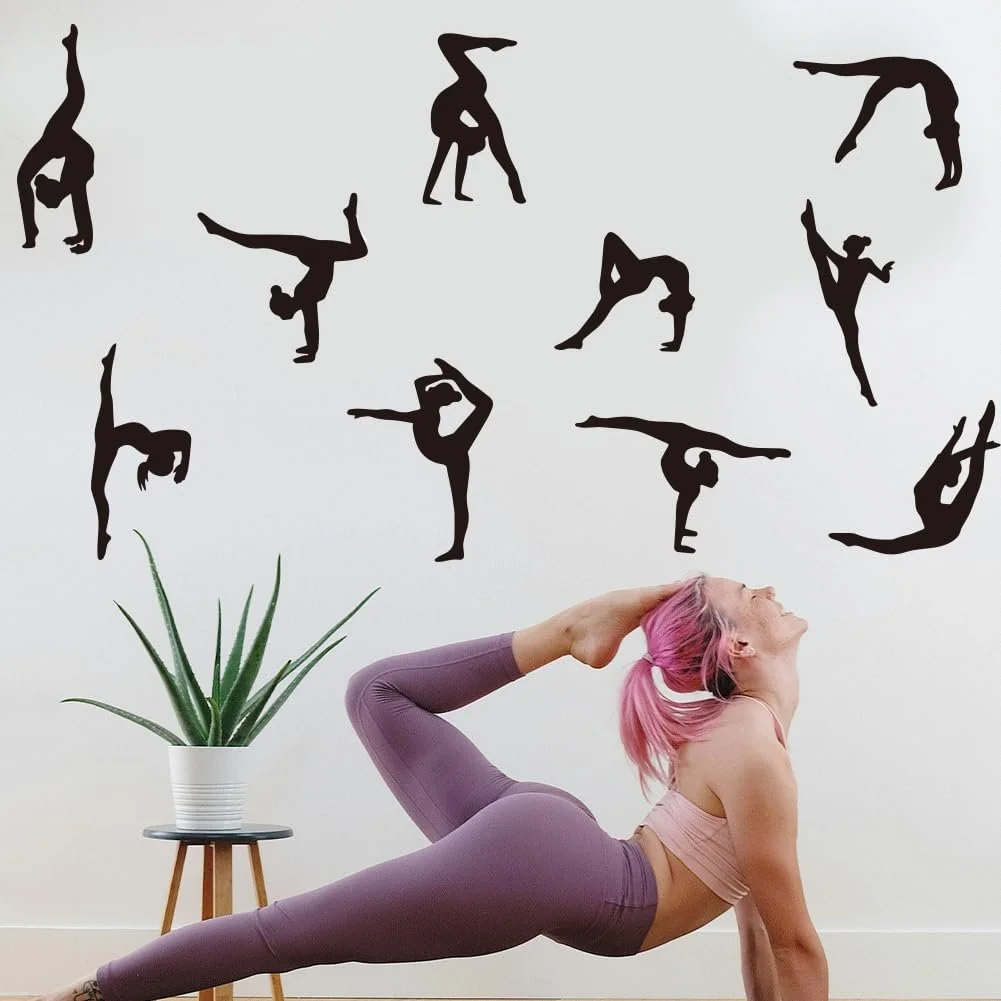 Наклейка на стіну SUPERDANT Gymnastics Pose самоклеюча вінілова DIY Black White, фото №4