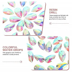 Краплі Смолисті Кришталі Набір з Бісеру Плоска Задня Частина Стрази для Костюмів 17 x 28 мм, 3 набори по 50 штук synthetic.ua - Фото 1