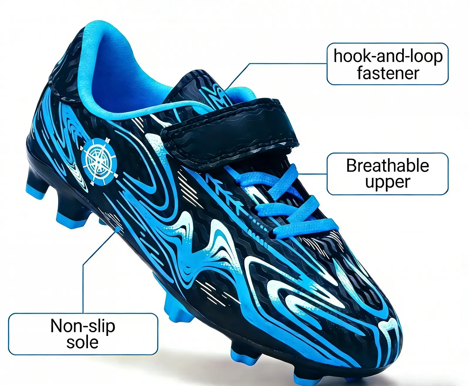 Футбольные Бутсы Детские Спортивные для Мальчиков и Девочек для Футбола в Помещении и на Открытом Воздухе, Детские Футбольные Шипы для Профессиональных Тренировок, фото №5