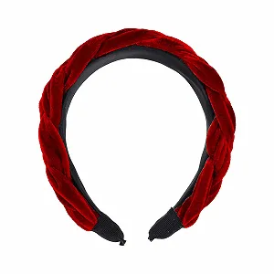 Плетеные Обручи для Женщин Бархатный Аксессуары для Волосов Красное Вино - Фото 1