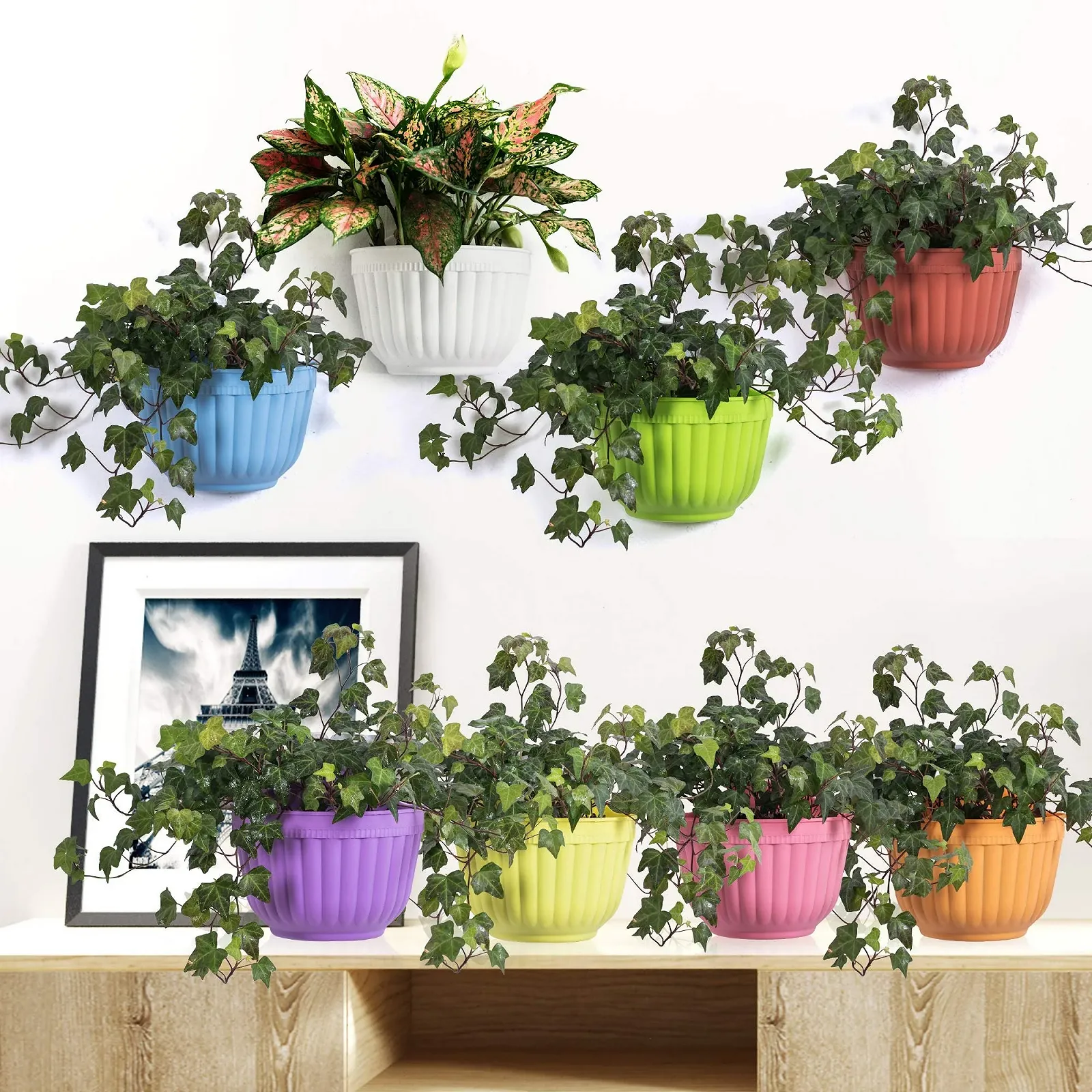 Настенное кашпо ORIMERC 4 шт. Полимерная смола Разноцветный, фото №4 Настенное кашпо ORIMERC 4 шт. Полимерная смола Разноцветный, фото №4