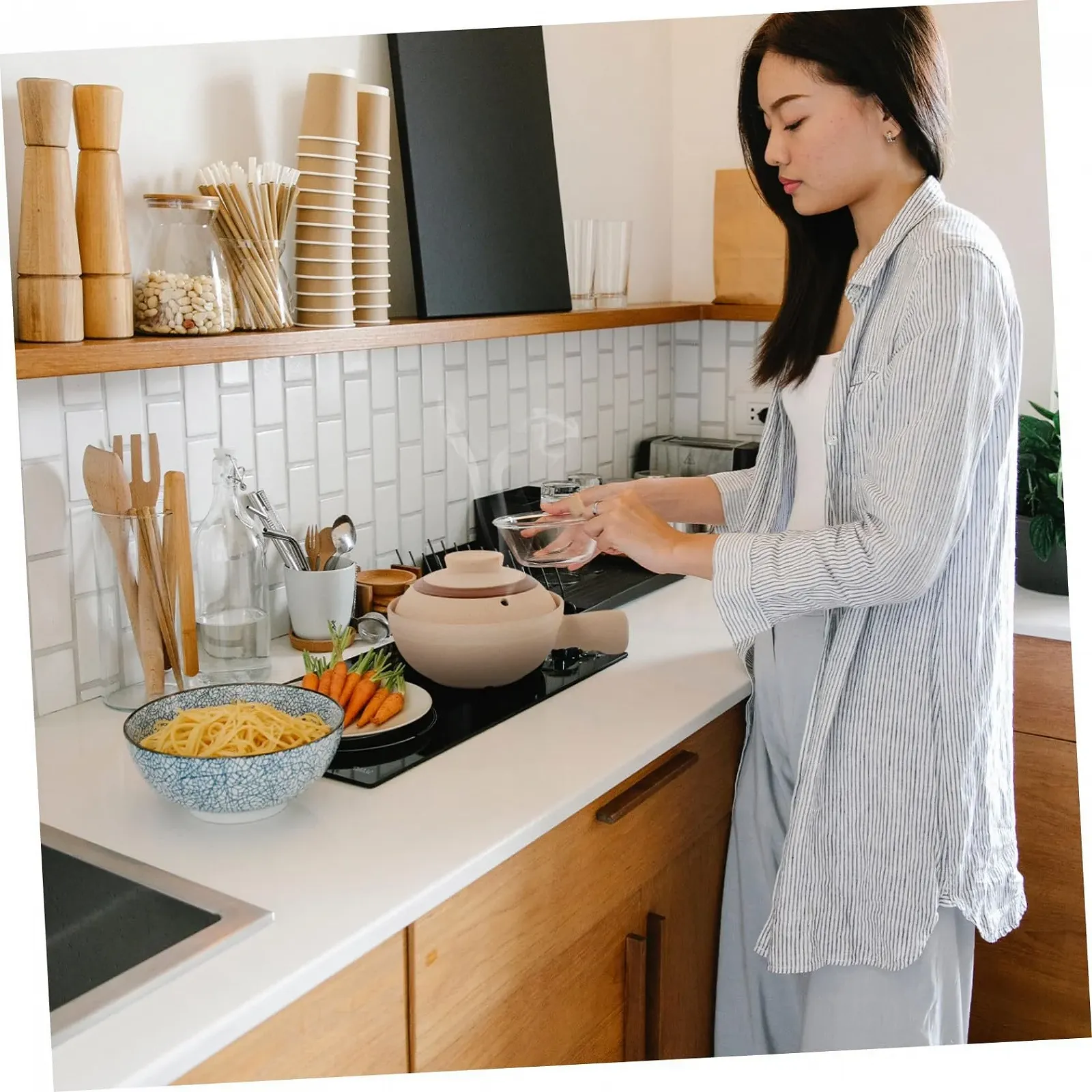 Керамический горшок Cabilock небольшой с крышкой, для 1 человека, термостойкий, без запаха, фото №7