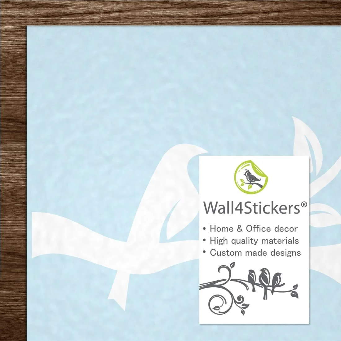 Наклейка на стіну Птахи на гілці Вінілова Біла 450 x 535 мм, фото №6