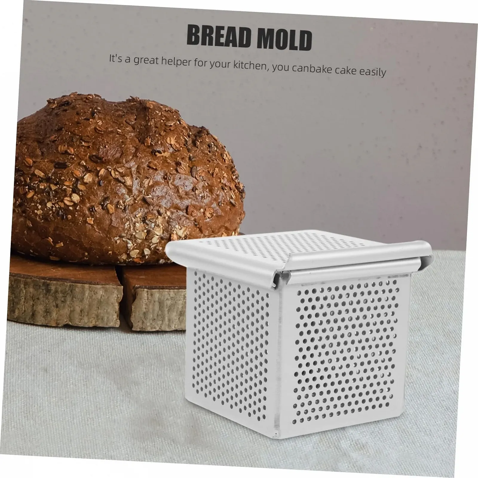 Міні-форма для випікання тостового хліба квадратна алюмінієвий сплав багаторазова з гладкими краями, фото №4 Міні-форма для випікання тостового хліба квадратна алюмінієвий сплав багаторазова з гладкими краями, фото №4