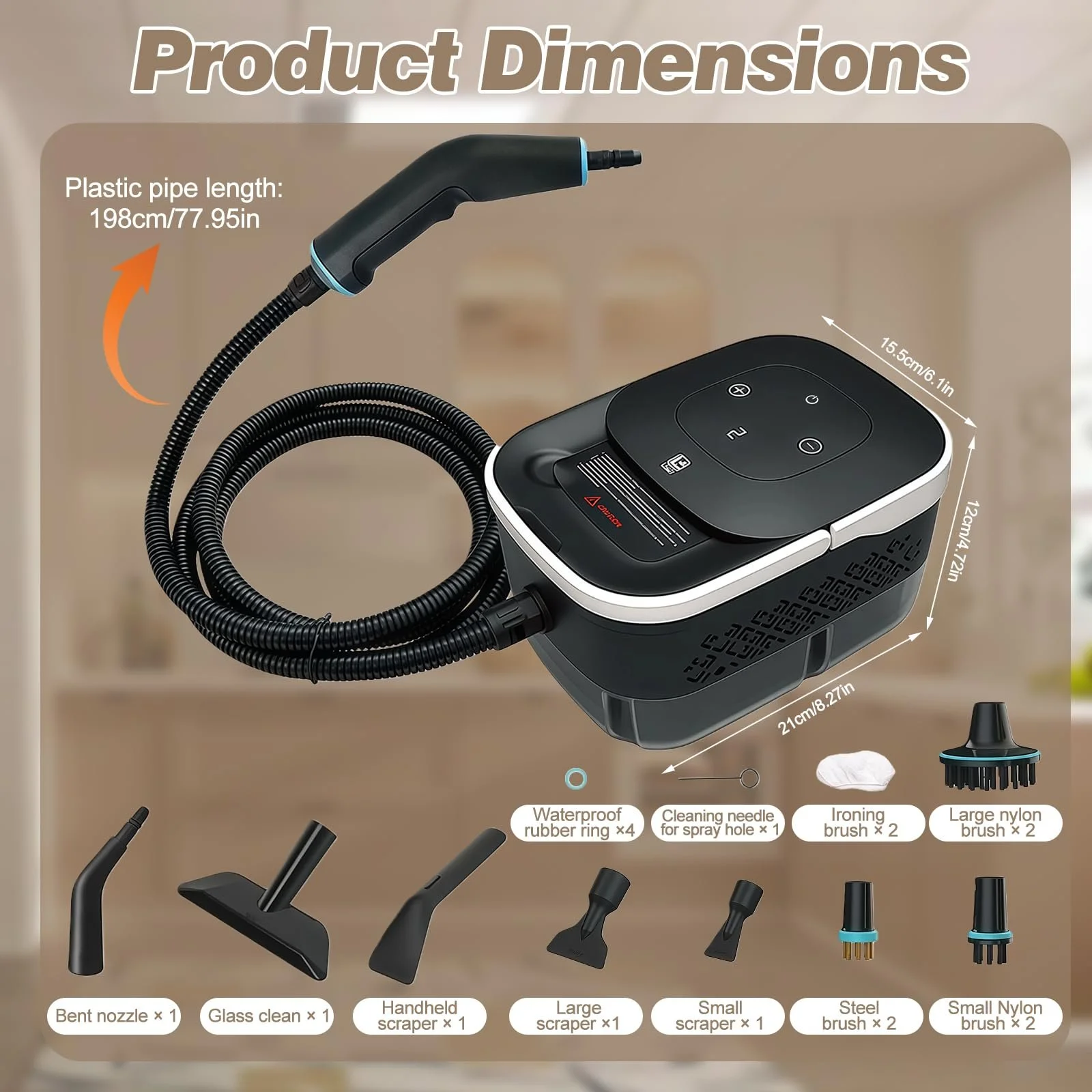 Пароочисник високого тиску 2500 Вт ручний 4 бар 1250 мл, фото №8