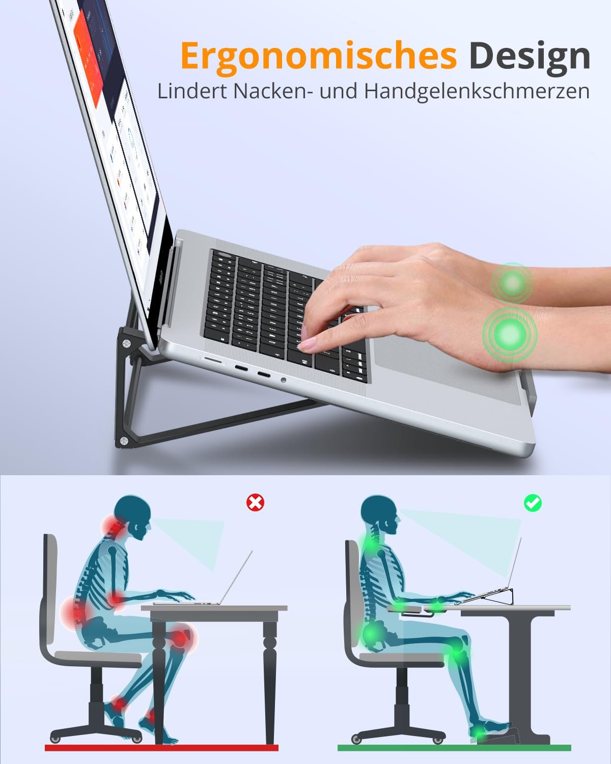 Подставка для ноутбука вертикальная алюминиевая 2-в-1 держатель для ноутбука совместима с MacBook Air Pro, Dell XPS, Lenovo, HP (11-17 дюймов), фото №3