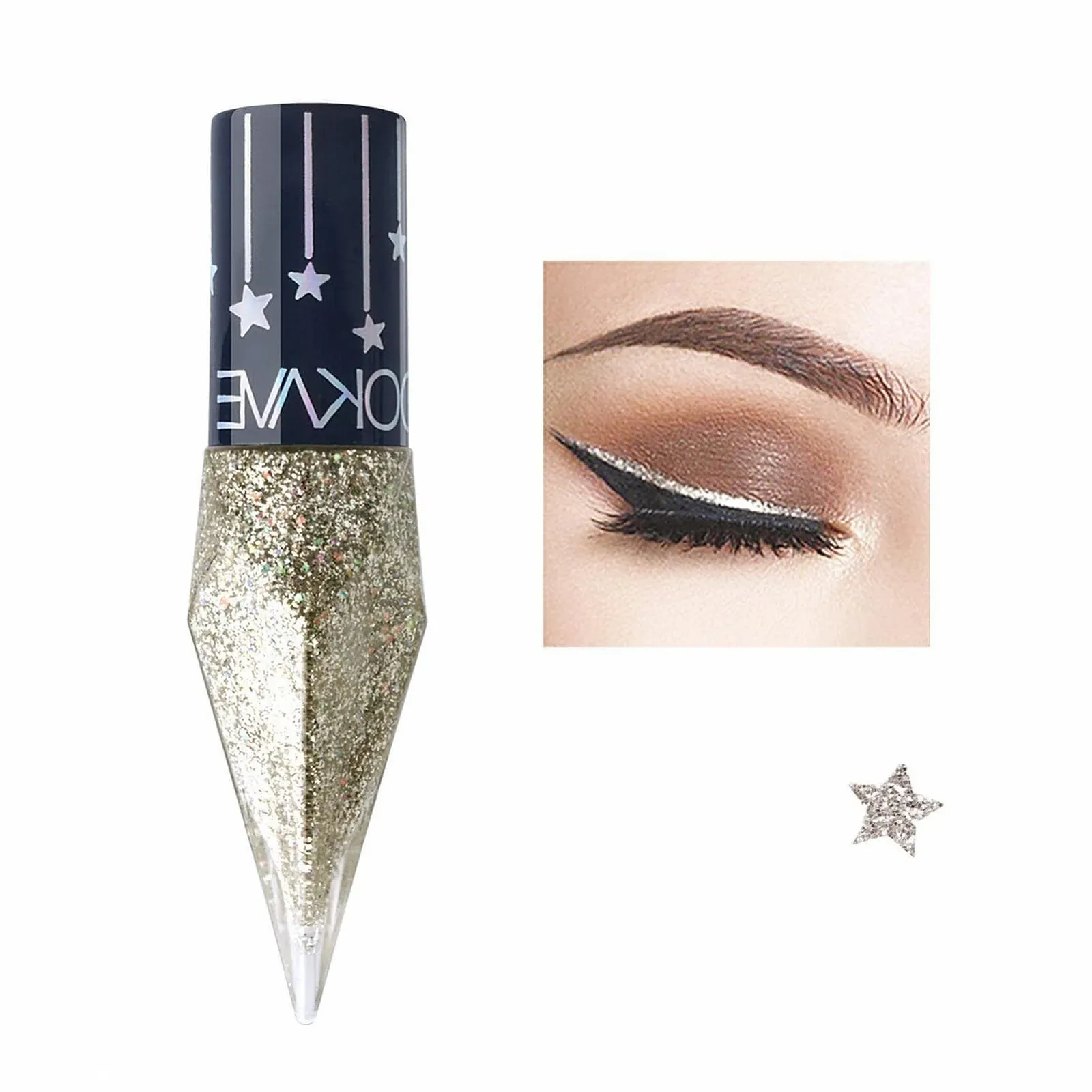 Підводка рідка Pologmase Liquid Glitter Eyeliner кольорова, фото №6