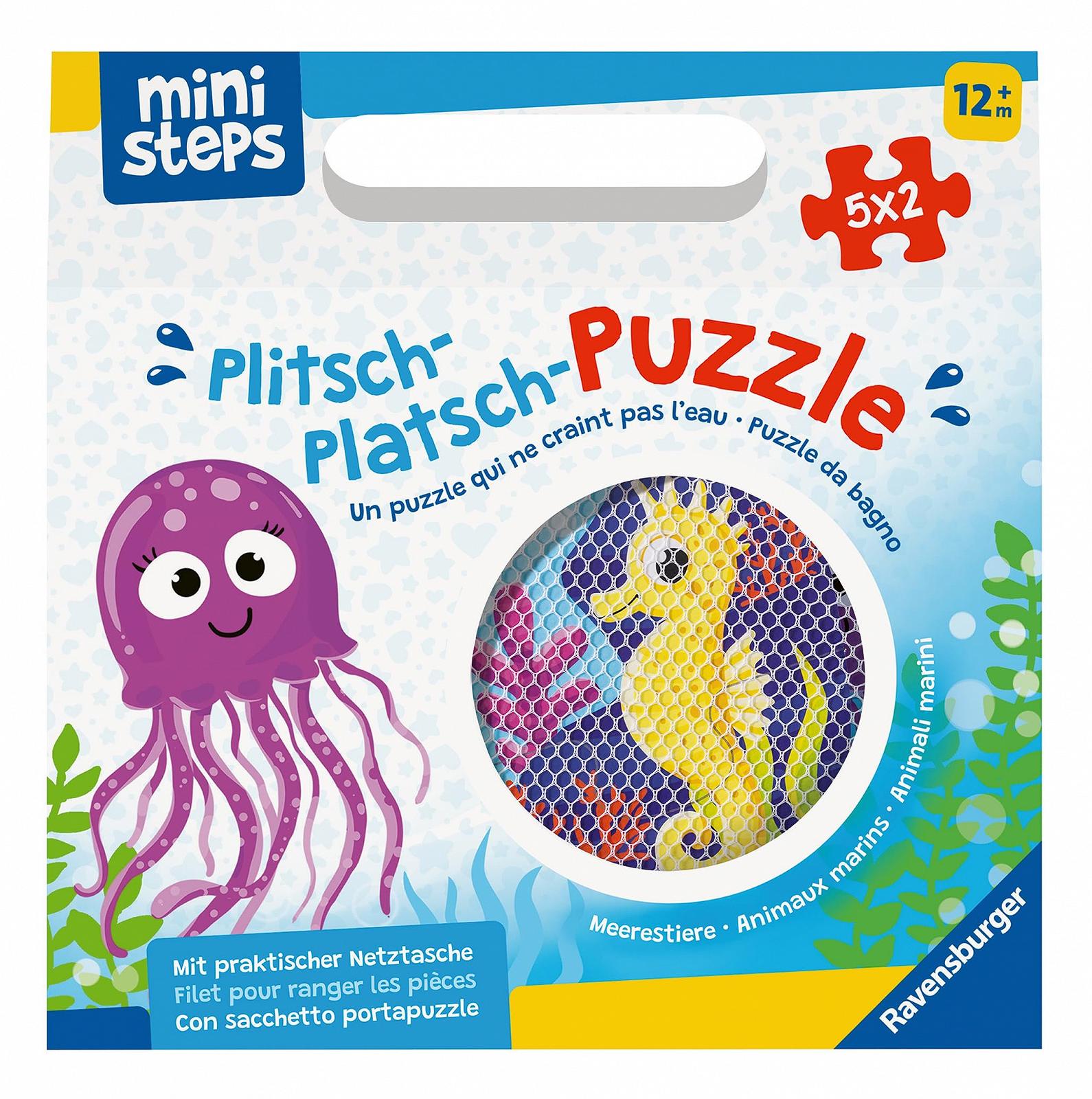 Пазл для ванны Ravensburger ministeps Plitsch-Splash Sea Creatures 4588 10 деталей от 1 года, фото №1