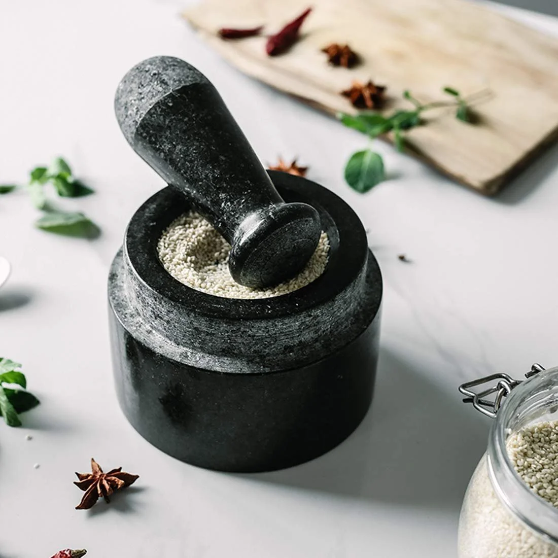 Ступка з товкачиком мармурова велика натуральний камінь, фото №8 Ступка з товкачиком мармурова велика натуральний камінь, фото №8