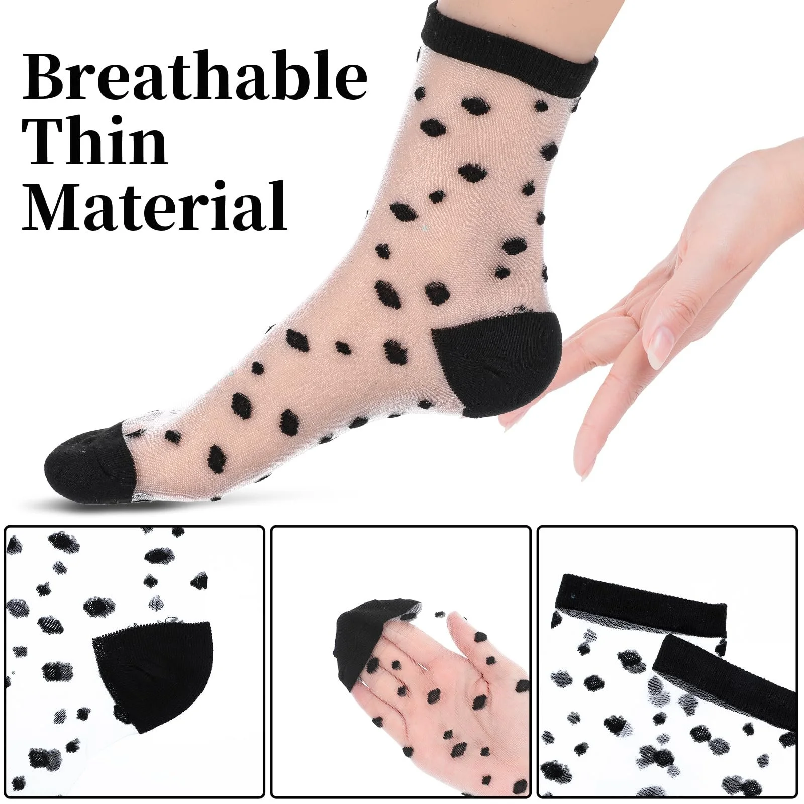 Носки Lusofie Прозрачные Женские Короткие в горошек полосатые клетчатые с рюшами Черные Прозрачные Щиколотки Сетчатые Летние Тонкие Модные Носки, черный, Универсальный размер, фото №3 Носки Lusofie Прозрачные Женские Короткие в горошек полосатые клетчатые с рюшами Черные Прозрачные Щиколотки Сетчатые Летние Тонкие Модные Носки, черный, Универсальный размер, фото №3
