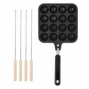 Пательня-гриль Takoyaki Cocoarm на 16 отворів з 4 голками для випічки, антипригарна, для приготування кульок восьминога та яєчних слойок synthetic.ua - Фото 1
