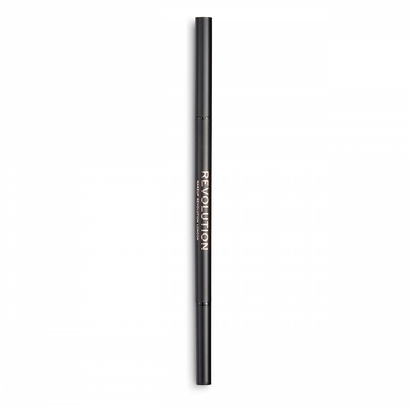 Карандаш Makeup Revolution Precision Eyebrow Pencil Dual Ended с щеточкой тонкий наконечник темно-коричневый 9 г, фото №1