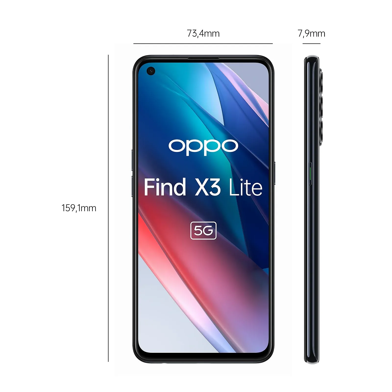 Смартфон Oppo Find X3 Lite 128GB Android 11 Dual SIM Starry Black, фото №3