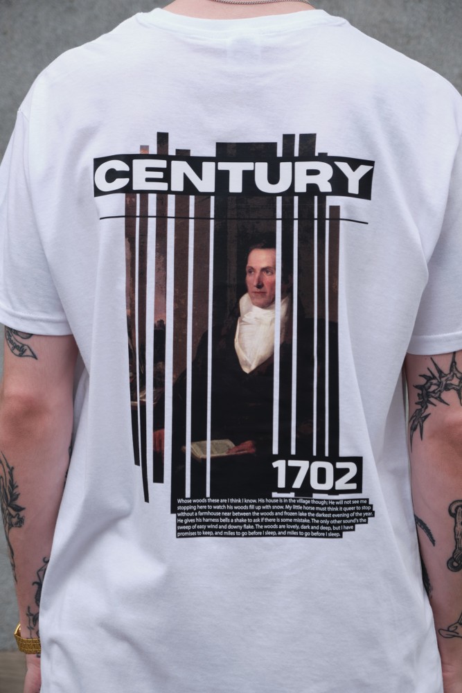 Оверсайз футболка з принтом Without century white, фото №4