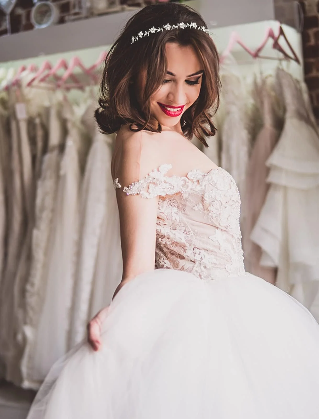 Обруч зі стразами 4 шт Блискучий, фото №8