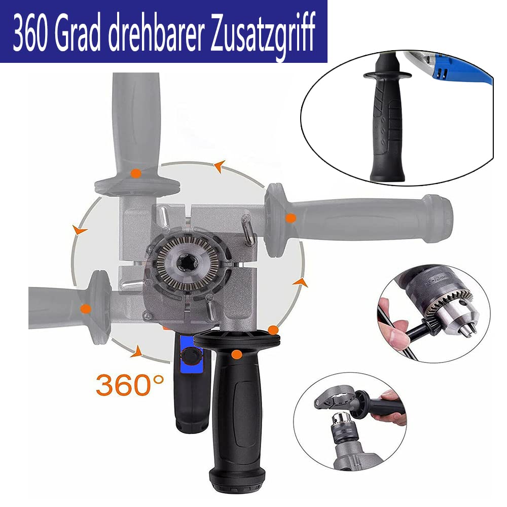 Перфоратор 850 Вт 3000 об/хв енергія удару бетон/сталь/дерево 13/10/25 мм, фото №2 Перфоратор 850 Вт 3000 об/хв енергія удару бетон/сталь/дерево 13/10/25 мм, фото №2