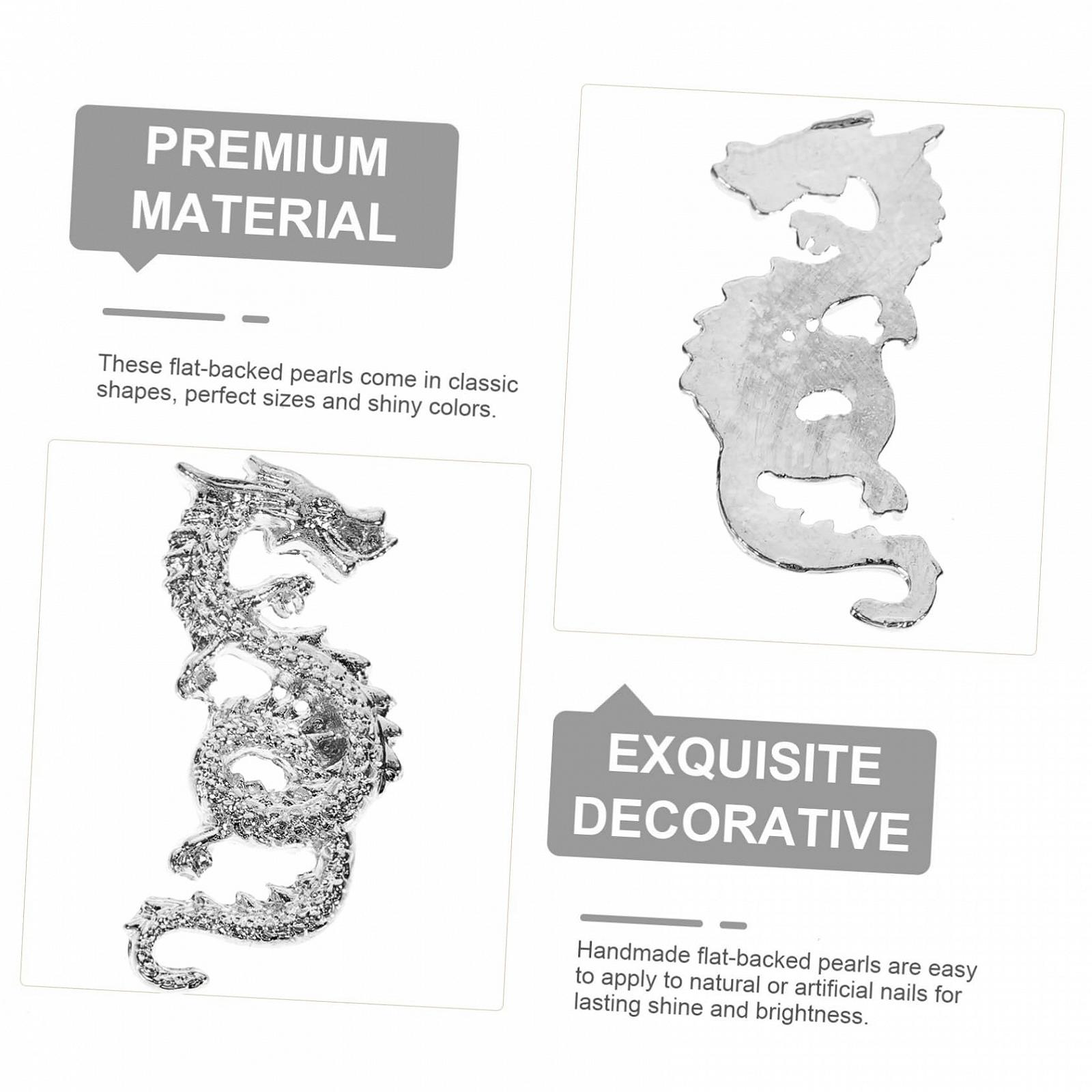 Подвески для ногтей 40 шт., серебристый сплав, фото №5