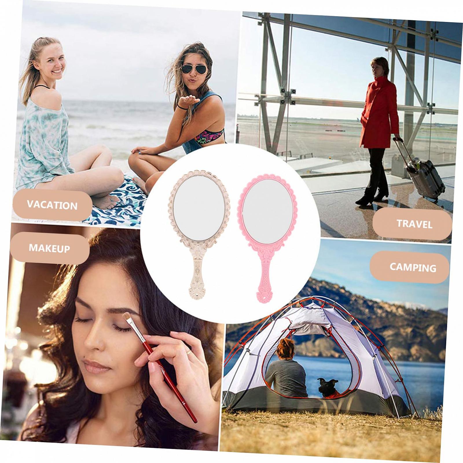 Дзеркало Angoily Портативний Пластиковий Міні з мереживом для макіяжу 4 шт. квітковий, фото №4 Дзеркало Angoily Портативний Пластиковий Міні з мереживом для макіяжу 4 шт. квітковий, фото №4