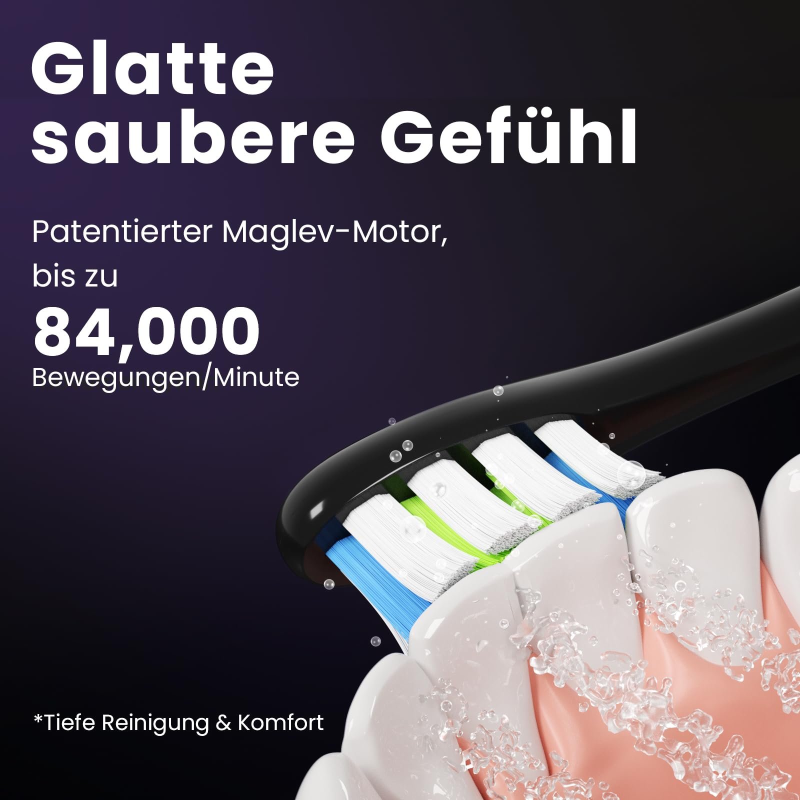 Електрична звукова зубна щітка Oclean X Pro Кольоровий дисплей 3 режими 32 інтенсивності Темно-фіолетова, фото №4