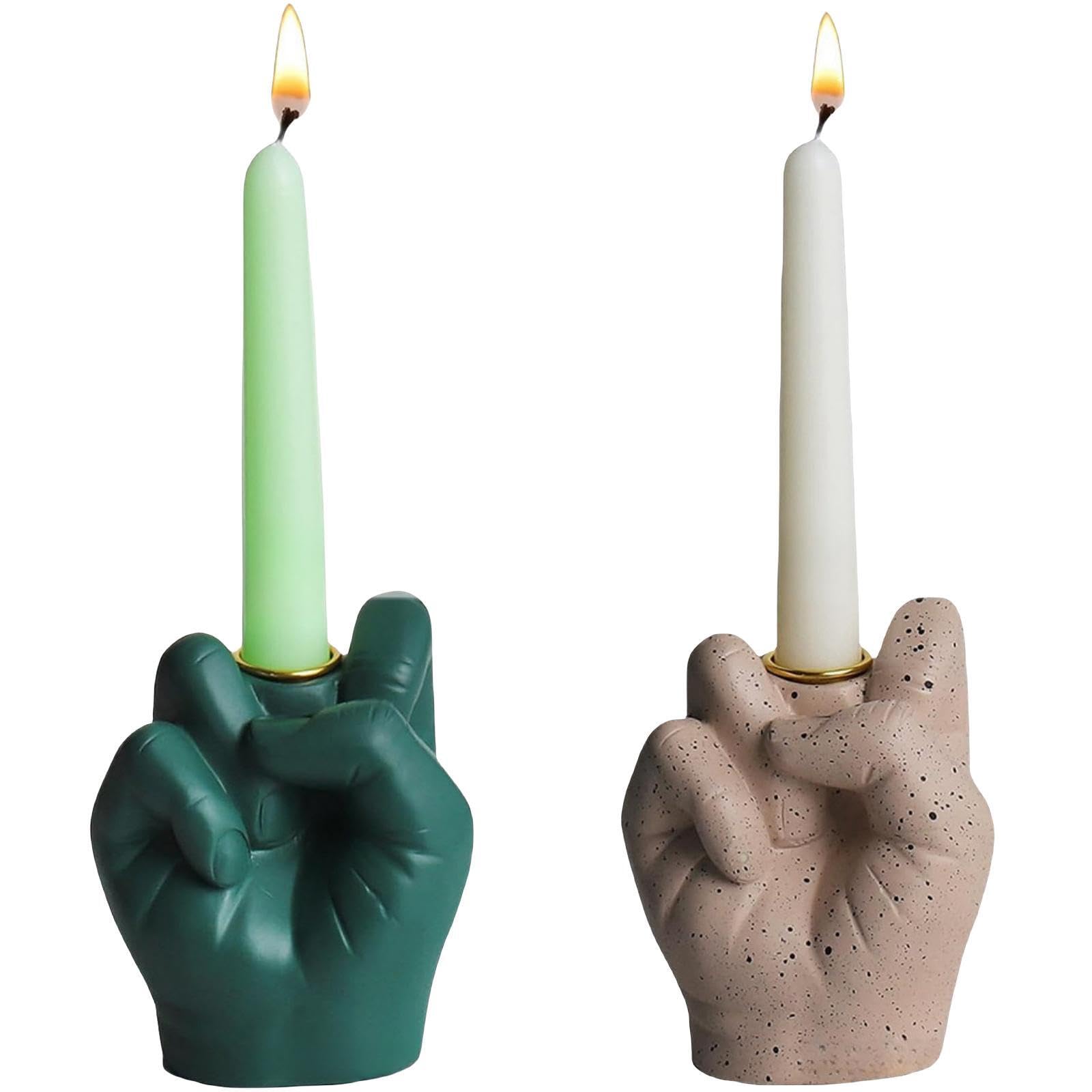 Подсвечник Craft Finger со смешным подсвечником в виде среднего пальца 11 см статуэтка для декора (уп. из 2), фото №1