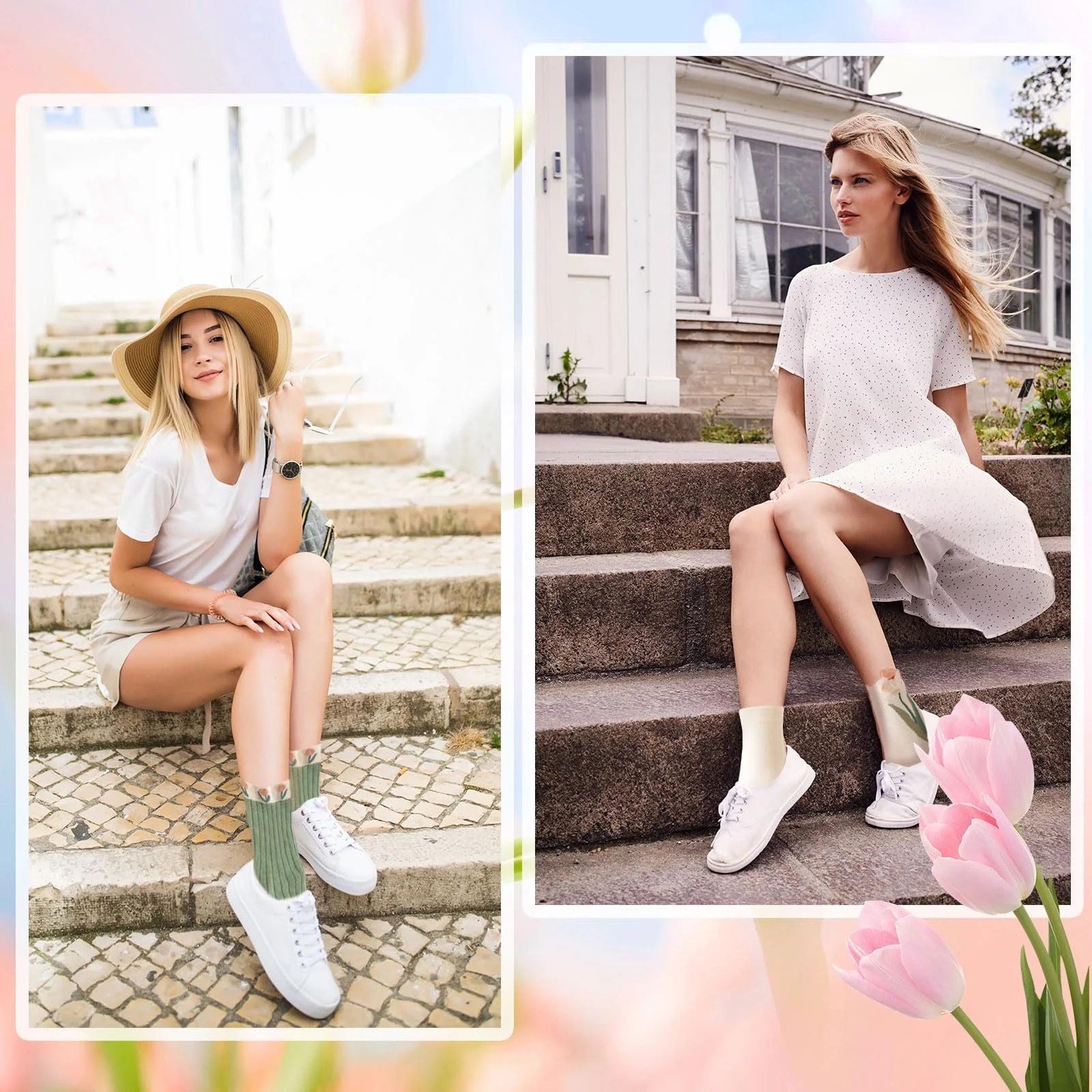 Шкарпетки Жіночі Квіткові Бавовняні Вінтажні 4 пари, фото №7 Шкарпетки Жіночі Квіткові Бавовняні Вінтажні 4 пари, фото №7