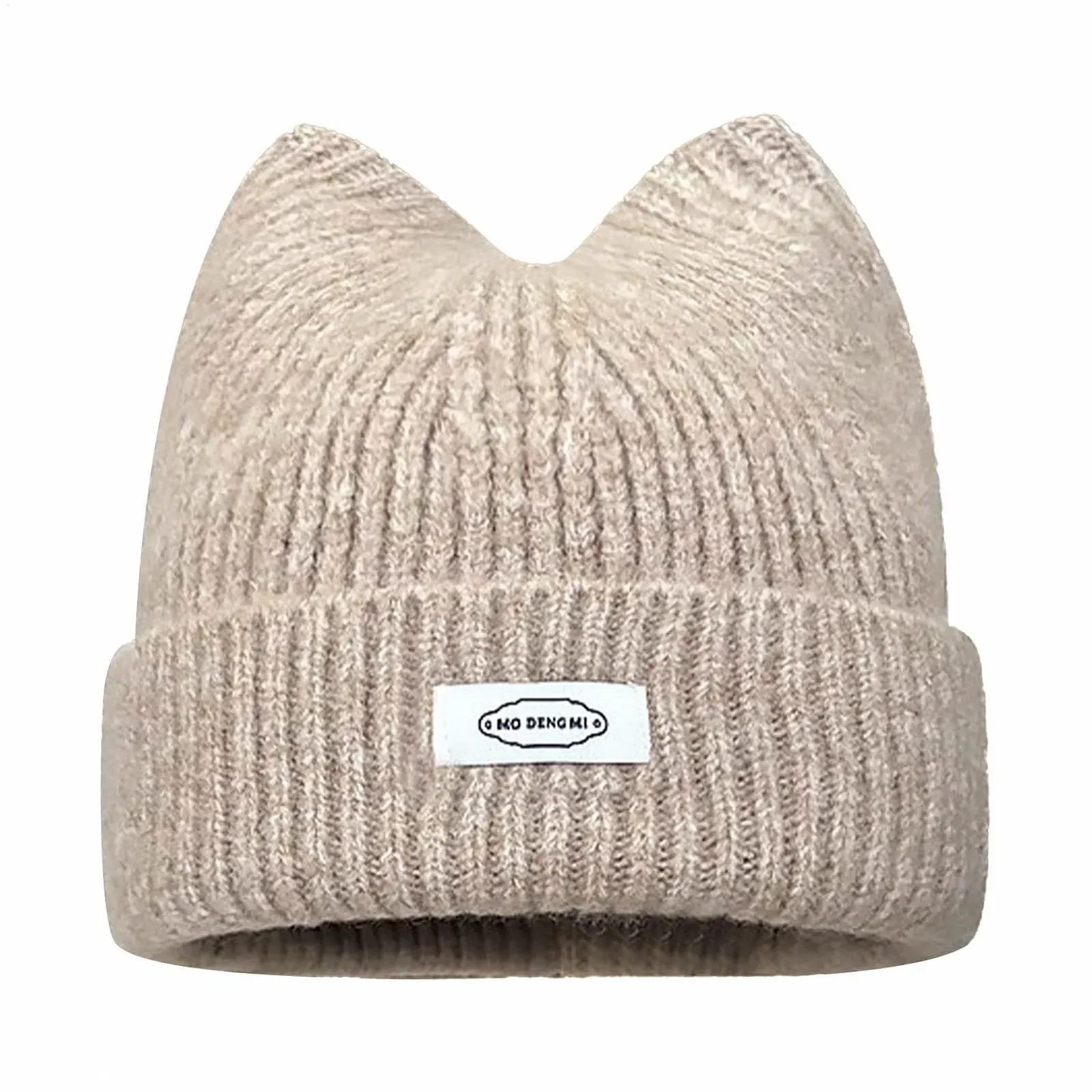 Шапка-ушанка Вязаная с кошачьими ушками для девочек и женщин, фото №1