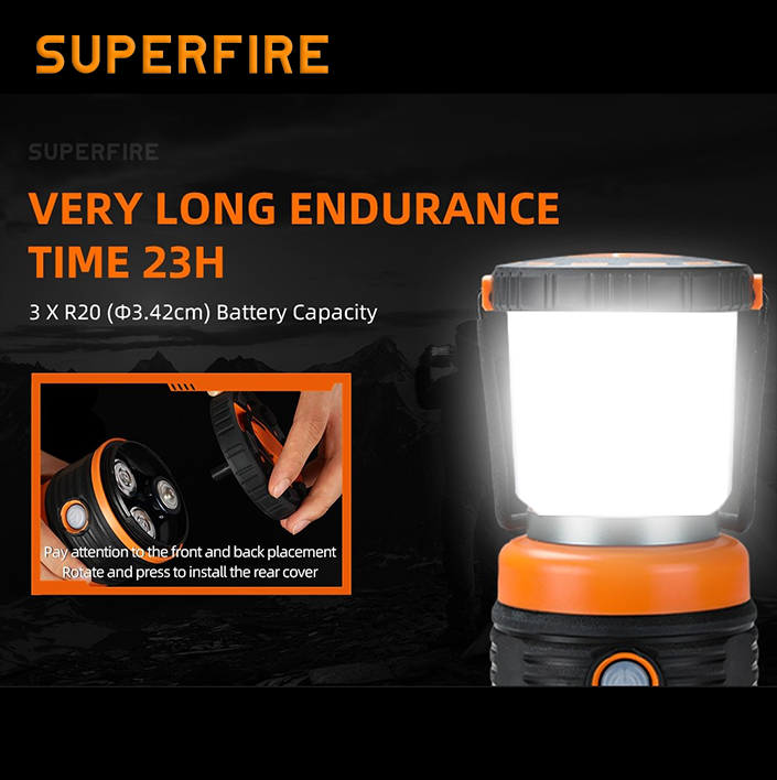 Кемпінг-фонар T39 SuperFire 850 Lumen IP45, фото №7