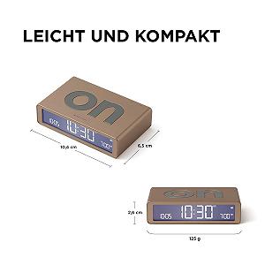 Цифровой будильник Lexon Flip Classic с переключателем Включения/Выключения, Перезаряжаемые прикроватные часы с ЖК-дисплеем, Сенсорная Функция Повтора и Подсветки - Белый synthetic.ua - Фото 1