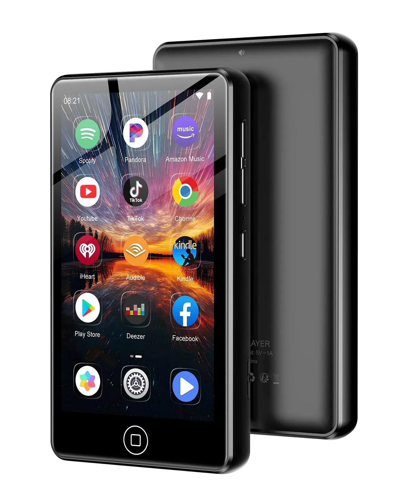MP3-плеер AGXOV 144GB Bluetooth с наушниками, с 4.02-дюймовым сенсорным экраном, MP4-плеер с Spotify, Audible, Amazon Music, Deezer, FM-радио, диктофон, E-Reader, фото №1