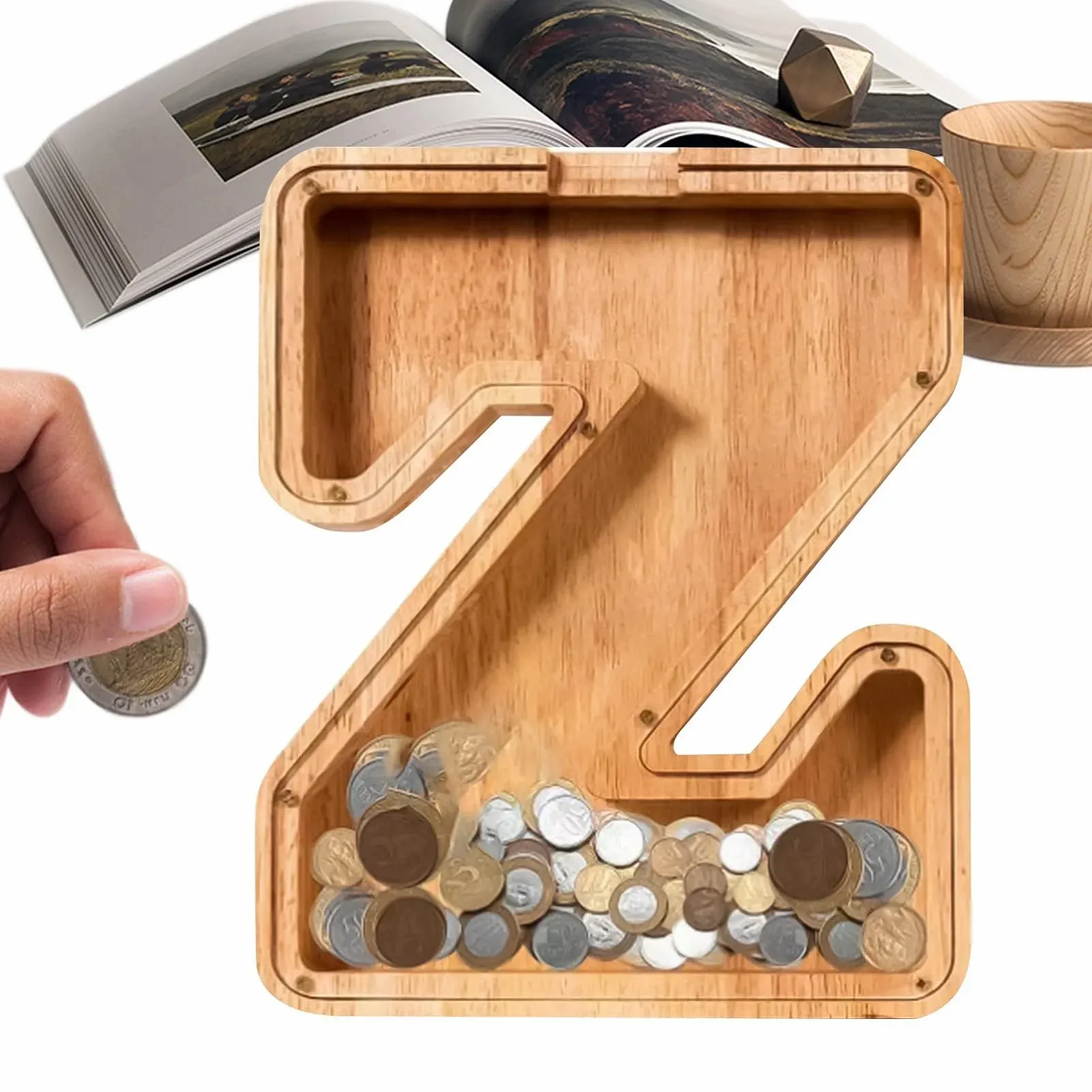 Скарбничка Durable Co Алфавіт Дерев'яна Прозора 25 см, фото №1