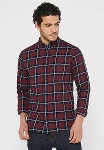 Рубашка Jack & Jones CLASSIC DENVER CHECK L/S STS 12189449 Slim Fit Бордовый M synthetic.ua - Фото 1