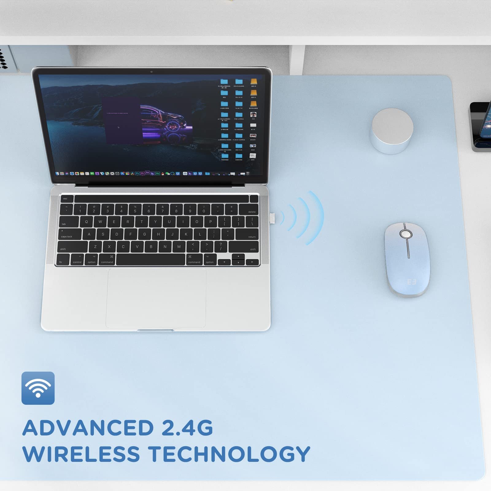 Мышь Беспроводная seenda 1600 DPI 3 кнопки Teal, фото №6