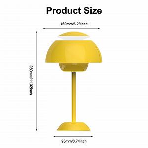 Настільна лампа LUPATDY Mushroom LED акумуляторна Touch 3 рівні яскравості Золотисто-жовта synthetic.ua - Фото 1