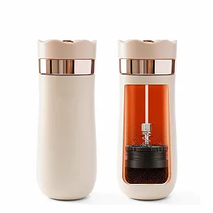 Дорожная кофеварка френч-пресс 355 мл Нержавеющая сталь - Фото 1