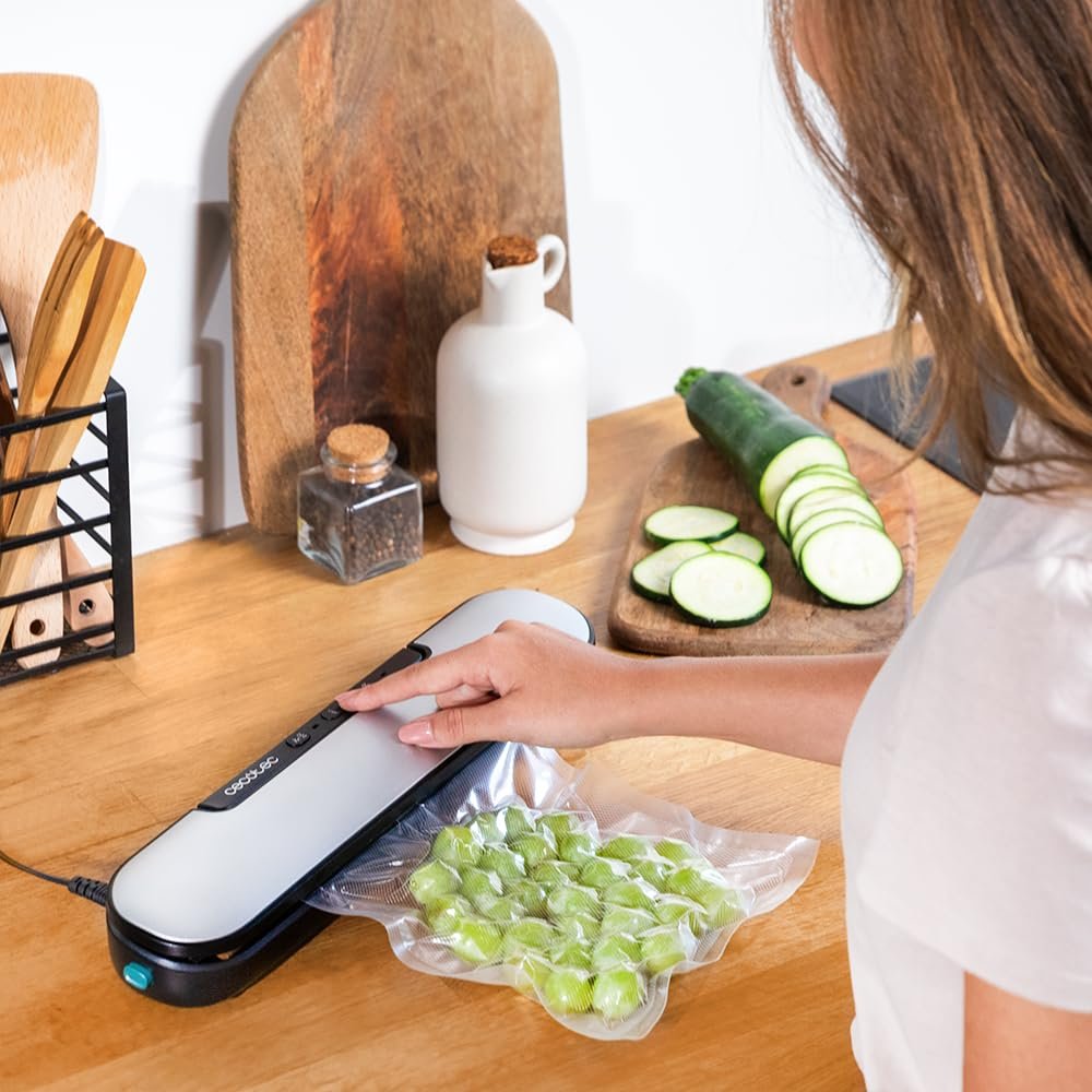 Вакуумний пакувальник Cecotec SealVac Easy Magnetic, 90 Вт, 10 секунд, вакуумне запаювання, тиск 0,6 бар, запаювання 30 см, матеріал ABS, 8 режимів, включає 5 пакетів, вбудований різак, фото №9