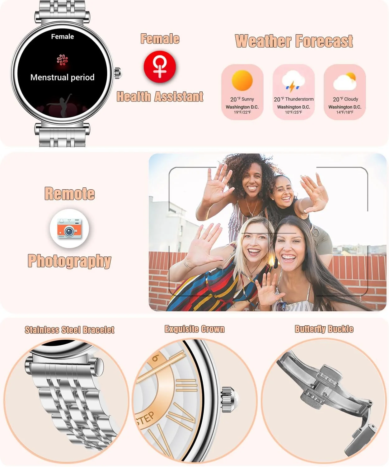 Смартчасы Женские 1.27 Дюймовый Цветной Экран Водонепроницаемый IP67, фото №6 Смартчасы Женские 1.27 Дюймовый Цветной Экран Водонепроницаемый IP67, фото №6