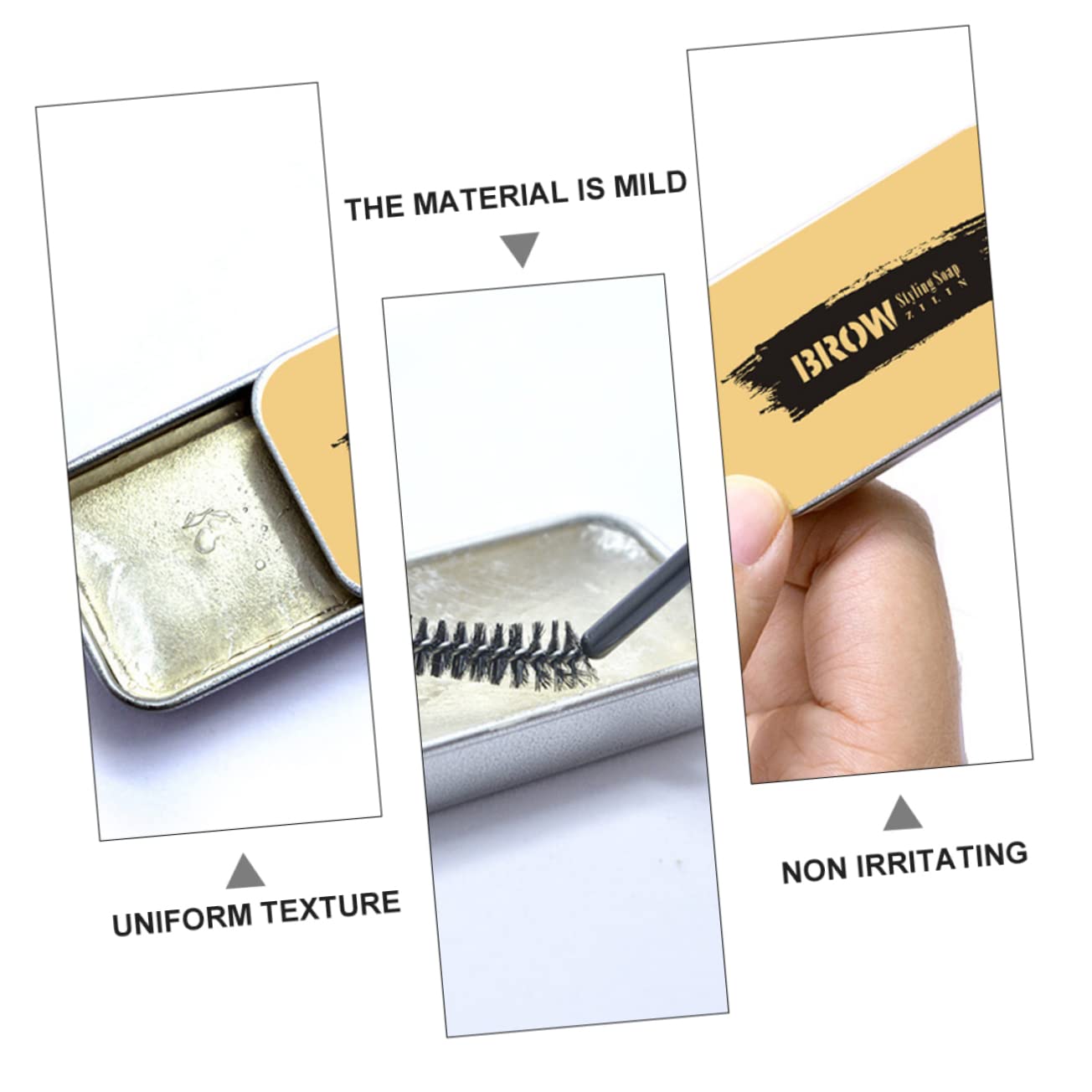 Набір FRCOLOR Стайлінг крем для брів, мильний віск, мило для брів, гель помада для стайлінгу, щітка, паста, фото №5