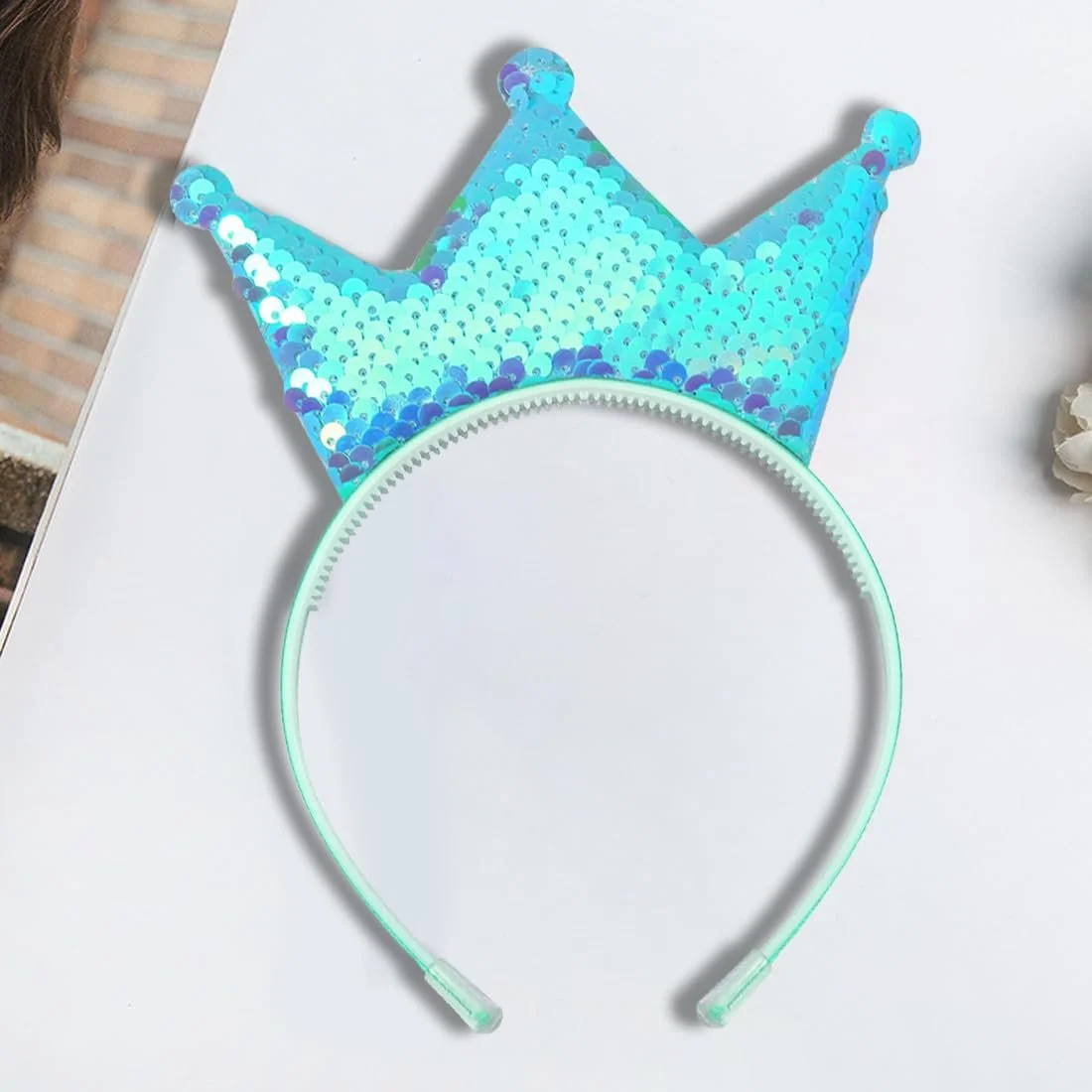 Обруч для дівчат Crown Girls Різдвяний Блискучий Золотий, фото №3