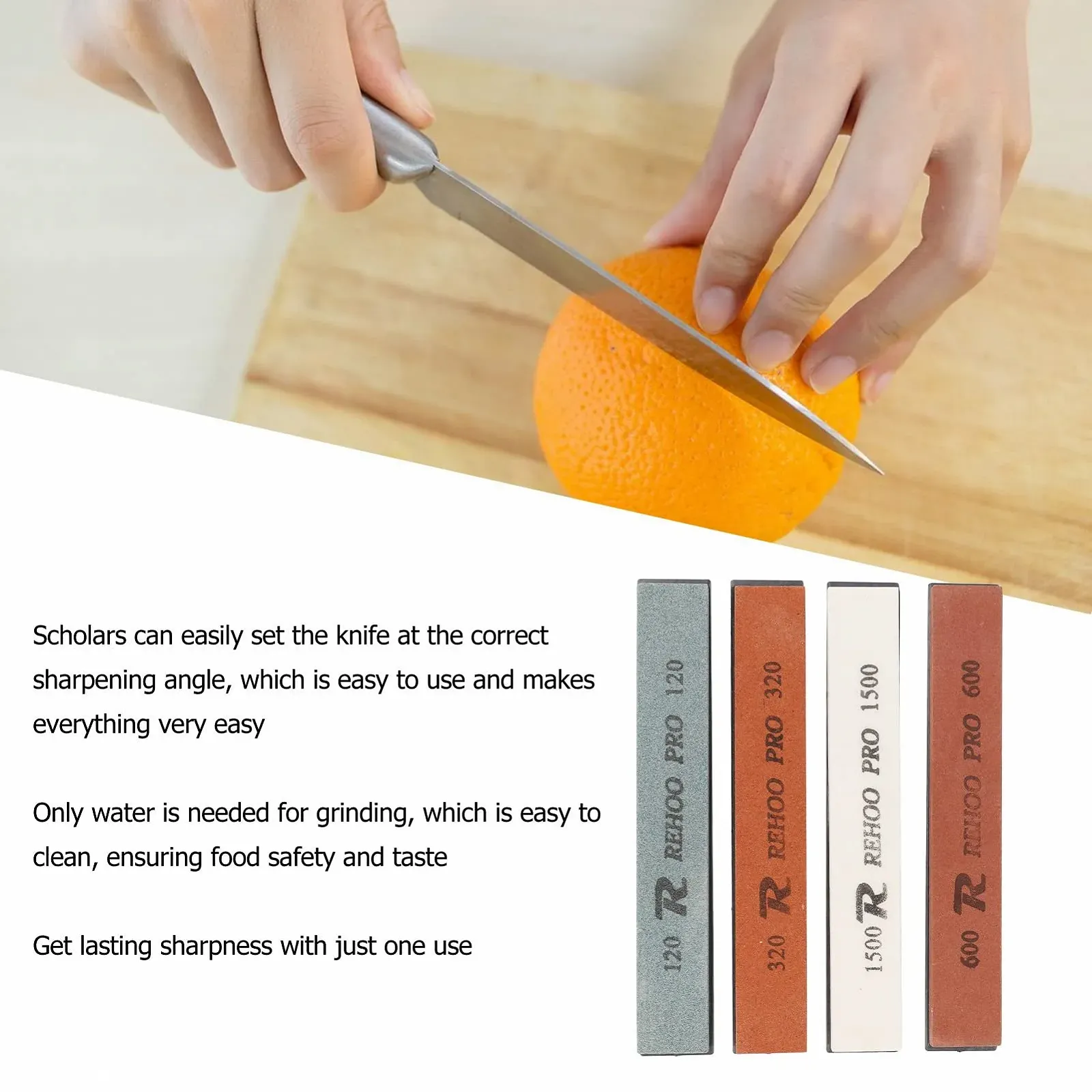 Набір точильних каменів FLEXMAN 4 шт. білий корунд 120/320/600/1500 грит, фото №4