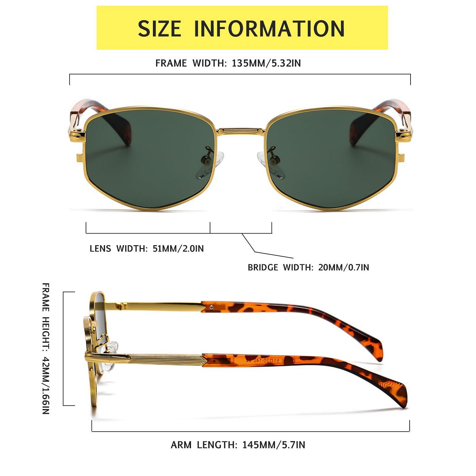 Вінтажні маленькі прямокутні сонцезахисні окуляри RUNHUIS для чоловіків і жінок, ретро, прямокутні, металеві, фото №4