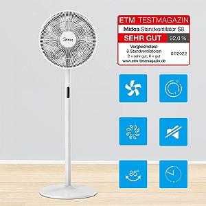 Вентилятор напольный Midea Тихий с пультом дистанционного управления synthetic.ua - Фото 1
