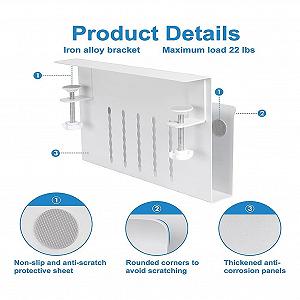 Подставка для ноутбука стальная к столу сбоку, нагрузка 3 кг, B synthetic.ua - Фото 1