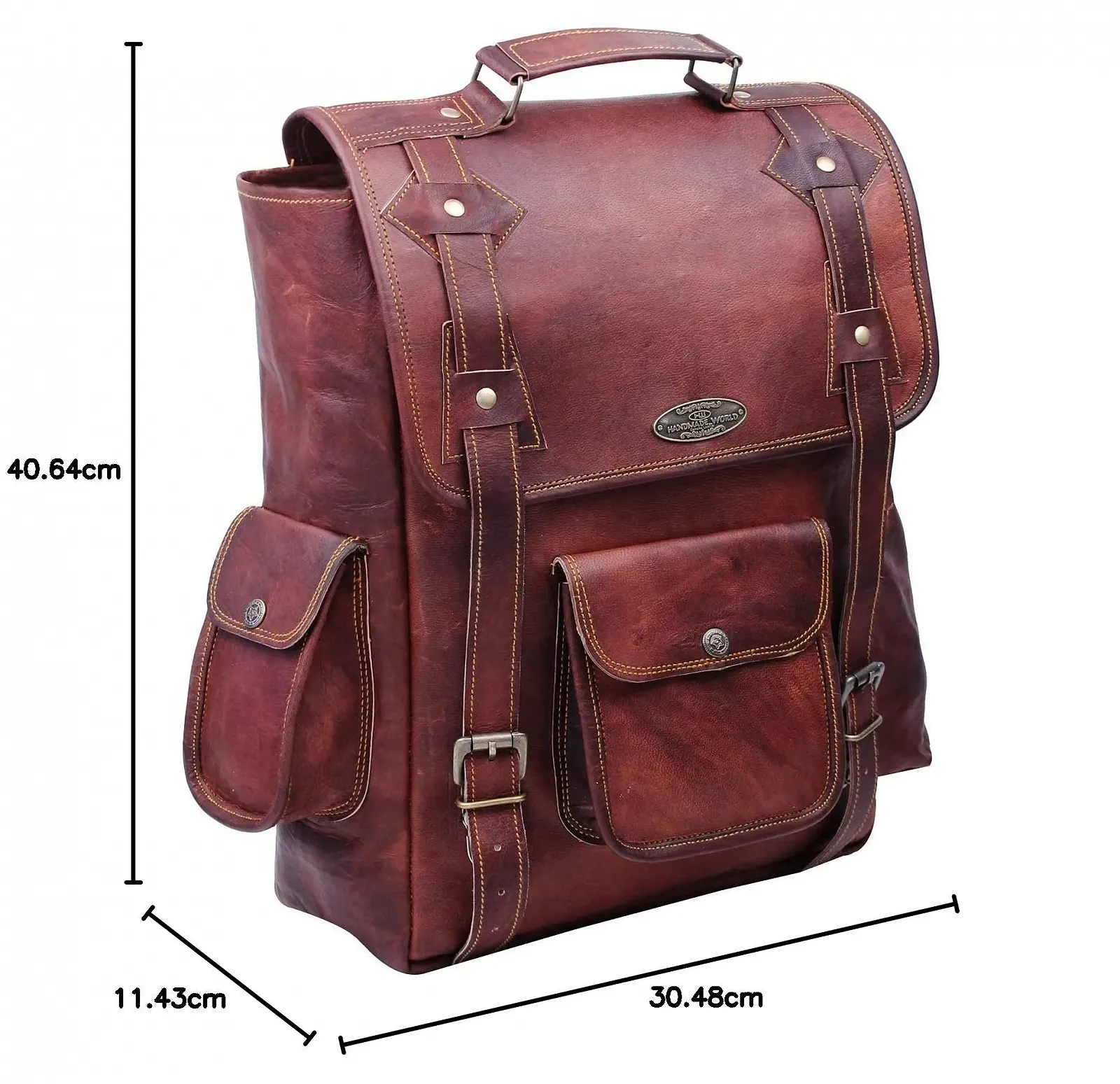 Рюкзак Handmade 16 дюймов кожаный brown, фото №9 Рюкзак Handmade 16 дюймов кожаный brown, фото №9
