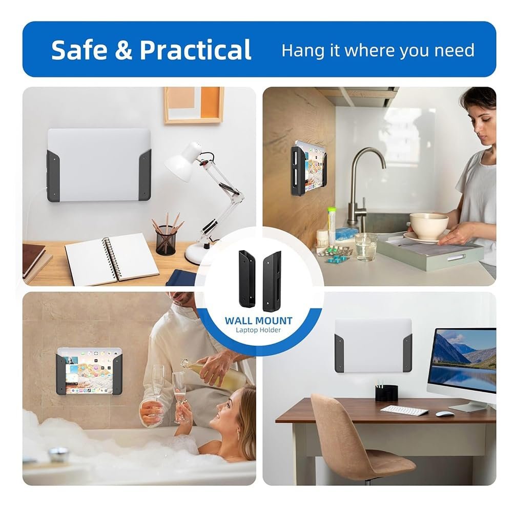 Держатель для ноутбука Универсальный настенный и подстольный держатель для MacBook, Surface, клавиатур, коммутаторов, планшетов и прочего, 2 шт, фото №6 Держатель для ноутбука Универсальный настенный и подстольный держатель для MacBook, Surface, клавиатур, коммутаторов, планшетов и прочего, 2 шт, фото №6